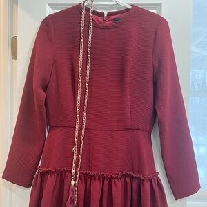 Elegant Burgundy Womens Dress